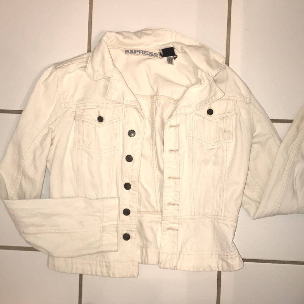 cream jean jacket. CHEAP